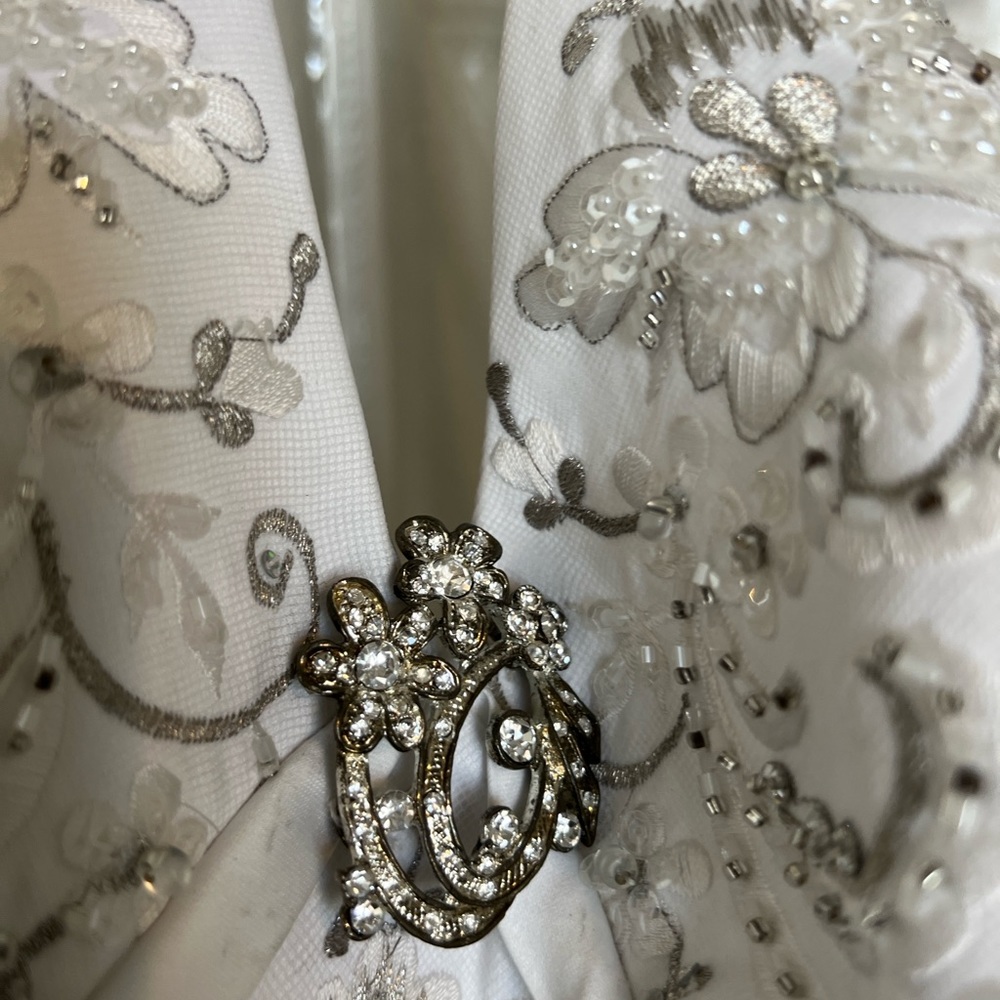 White Debutant Ball Gown Dress and Matching Shoes